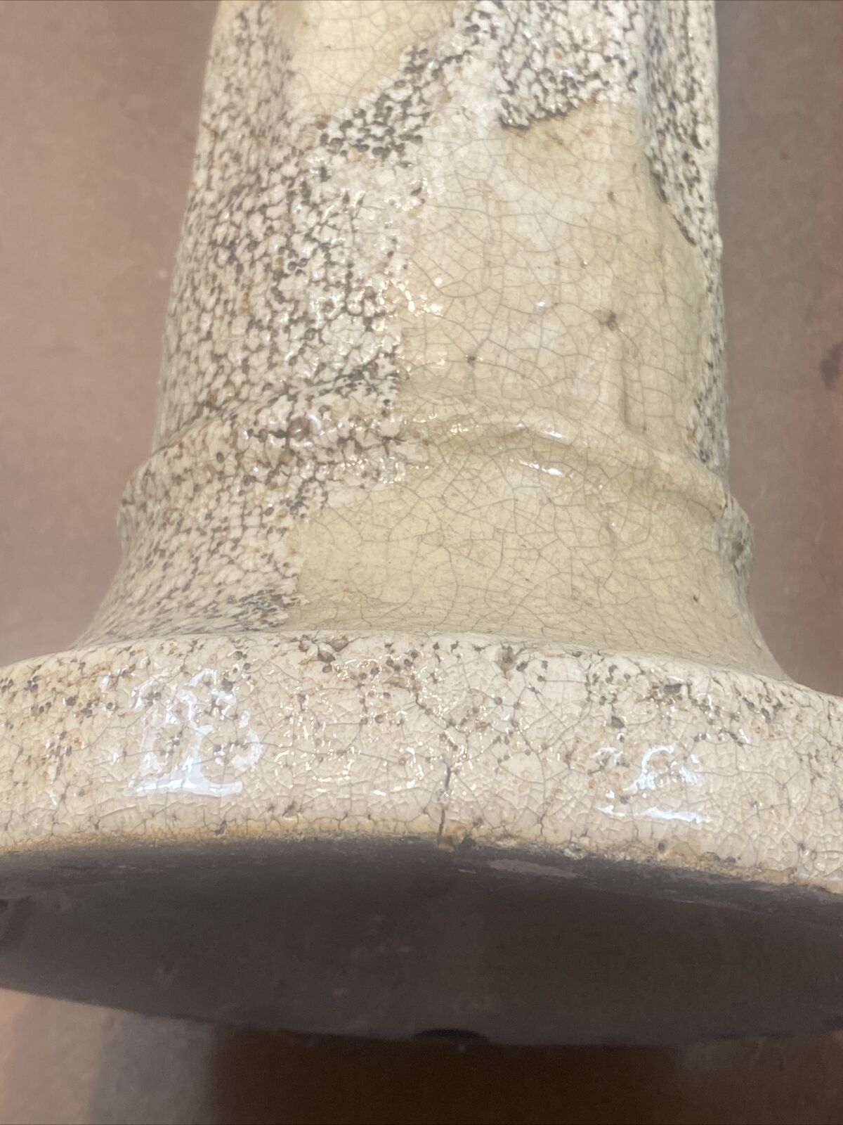 Pair Pillar Candle Holder Rustic Retro Glazed Ceramic Ancient Look Pot Stand