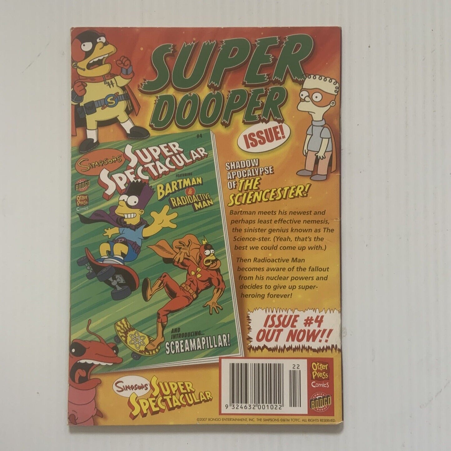 Comic Book BART SIMPSON Issue 22 Comic Genius Bongo Li'l Homer 2007 Simpsons