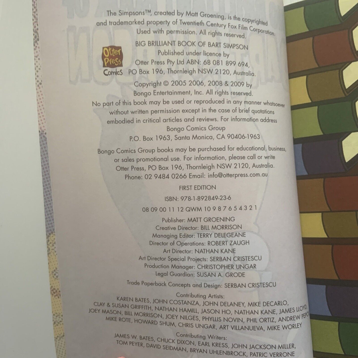 Comic Simpsons Big Brilliant Book of Bart Simpson Compilations 1st Edition 2009