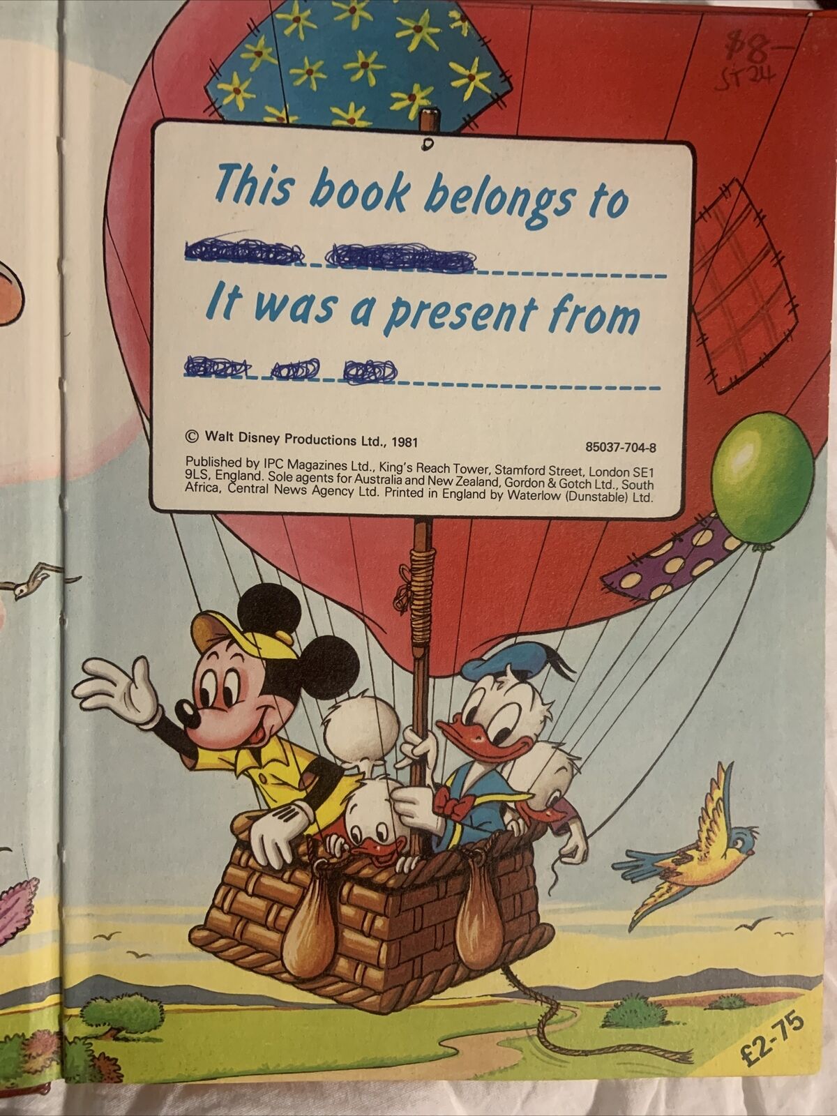 Comic 1982 MICKEY MOUSE ANNUAL Book Fleetway Disney Puzzles Goofy Bambi Scamp HC