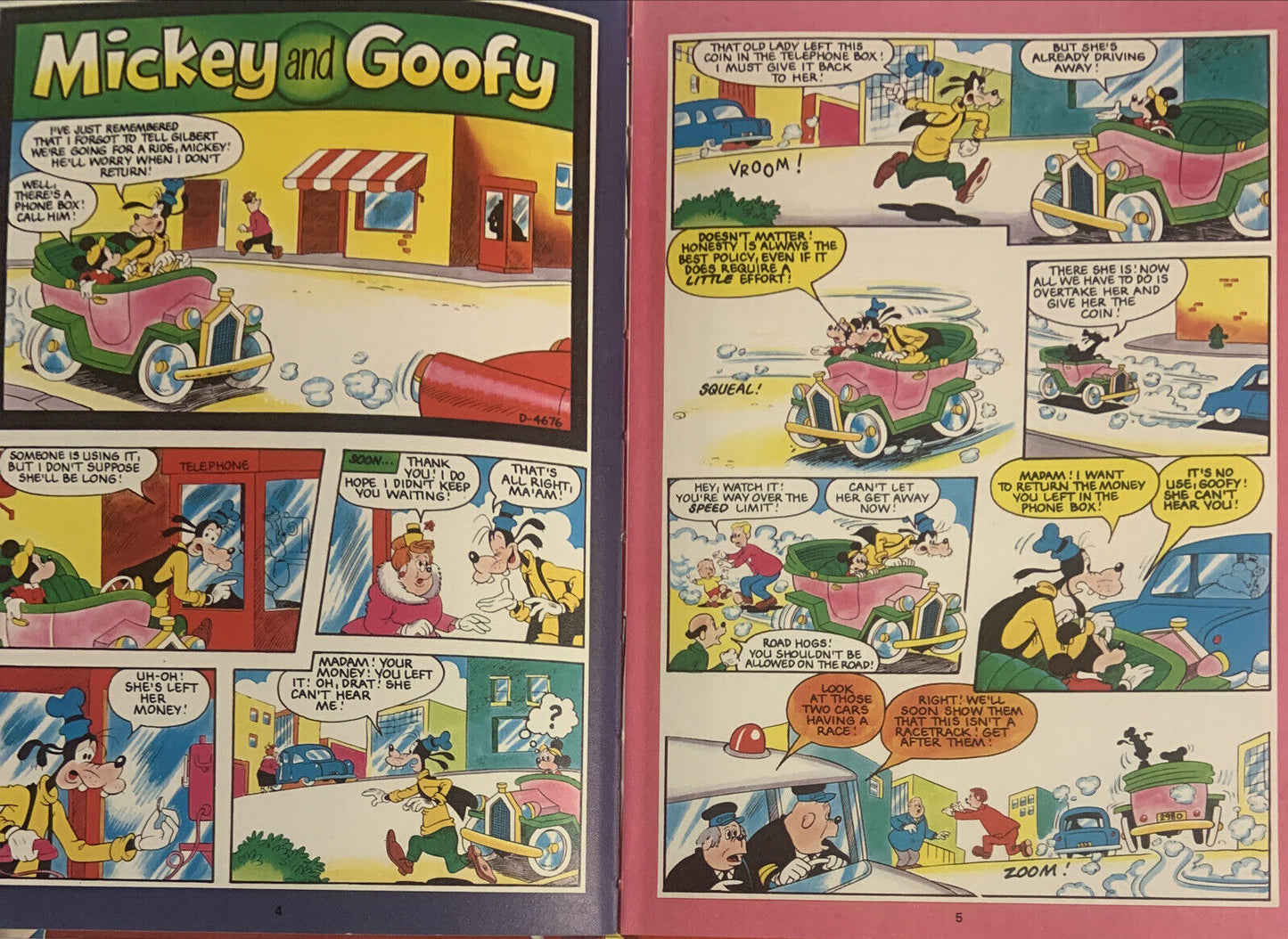 Comic 1982 MICKEY MOUSE ANNUAL Book Fleetway Disney Puzzles Goofy Bambi Scamp HC