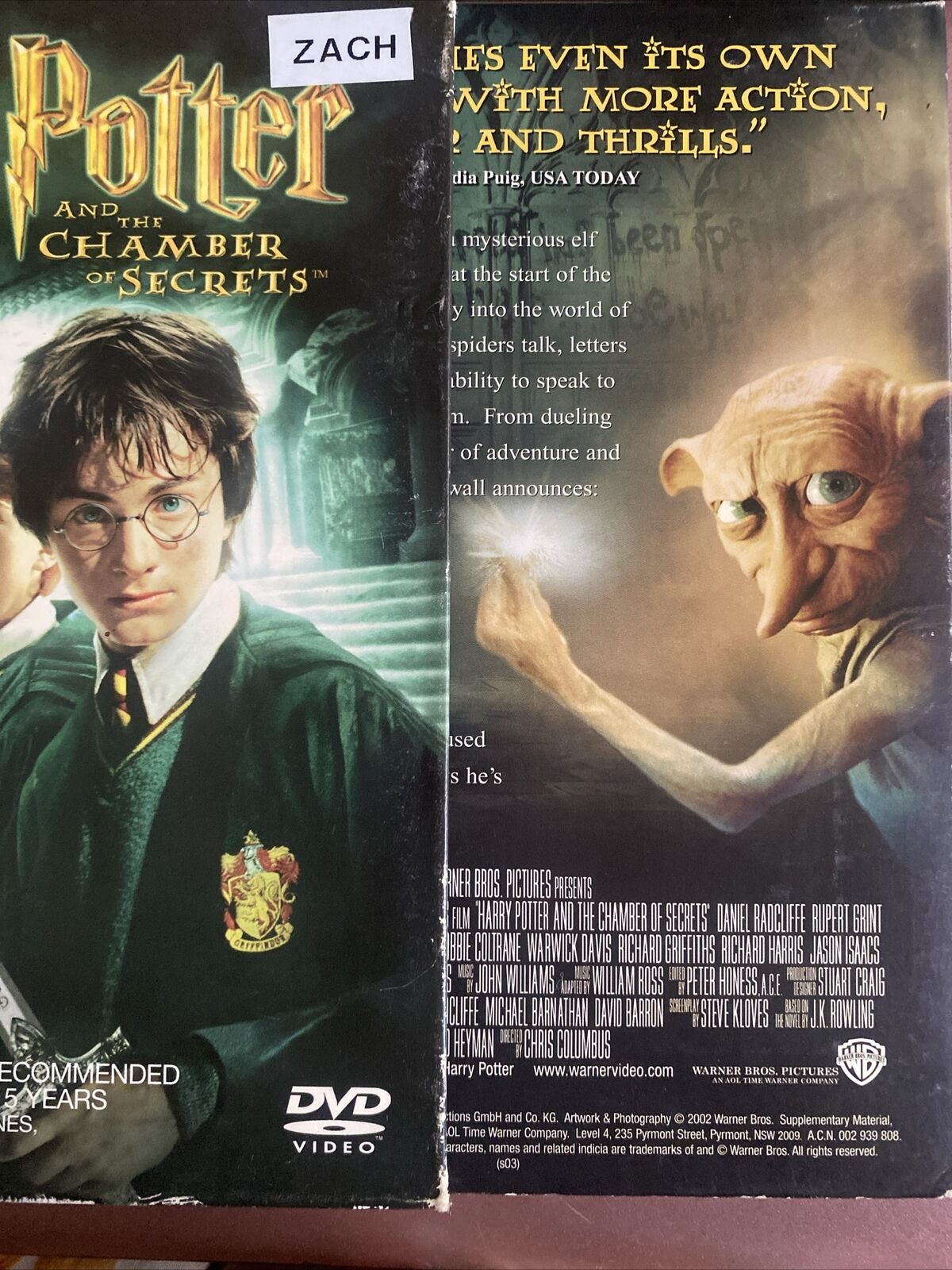 HARRY POTTER and the Chamber of Secrets DVD 2002 Cool Case 2 Disc Set Slipcover