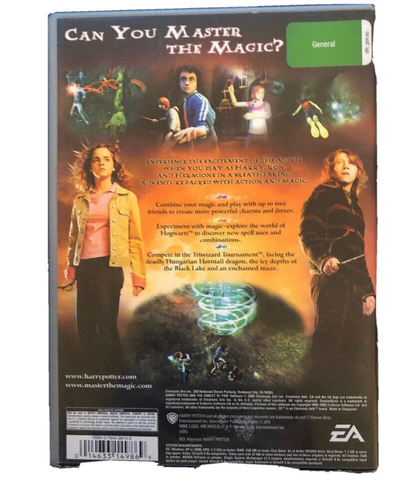 PC Game Harry Potter And The Goblet Of Fire 2005 2 Disc Windows + Manual NEW WB