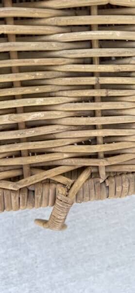 Picnic Basket Large 50cm French Natural Thick Bamboo Cane Hamper Handle AE61