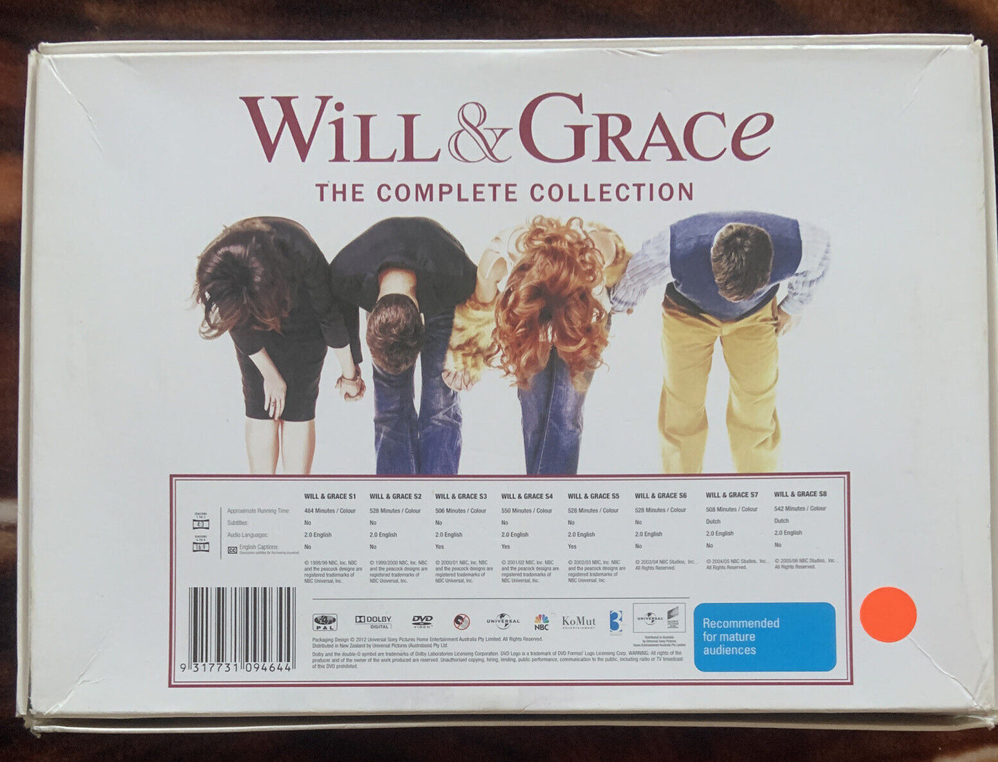 DVD Box Set WILL AND GRACE The Complete Collection 8 Seasons 2012 Comedy