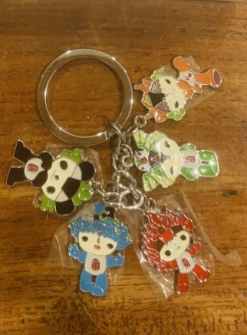 2008 Beijing Olympics Keyring Key Ring Enamel on Metal Original Box Momento NEW