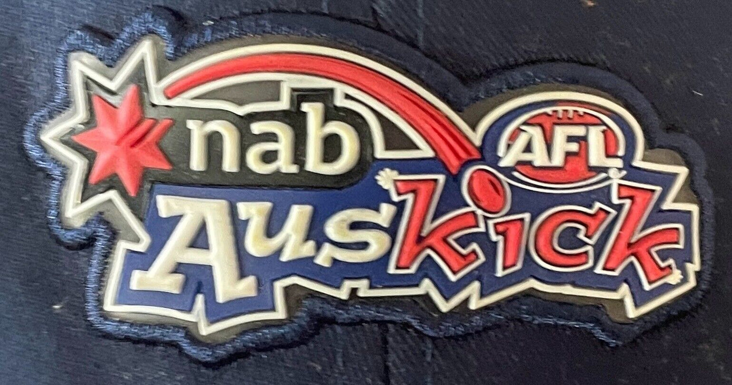 AUS KICK AFL Navy Adjustable Baseball Cap OSFA Mesh & Cotton Fabric Unisex Kids