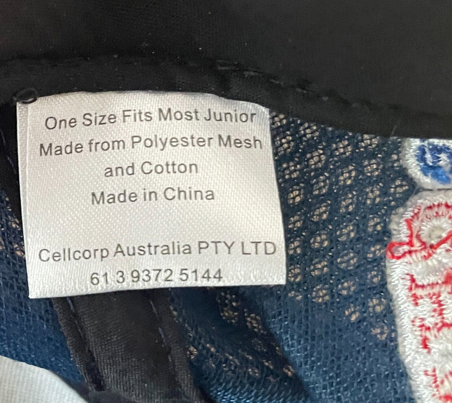 AUS KICK AFL Navy Adjustable Baseball Cap OSFA Mesh & Cotton Fabric Unisex Kids