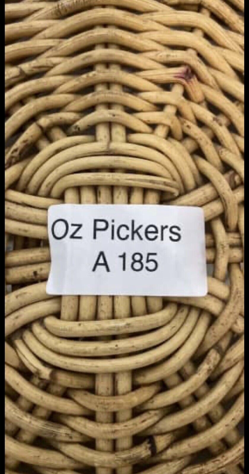 Vintage Heavy Cane Basket 43cm Round Tray Platter Fruit 2 handles AE185