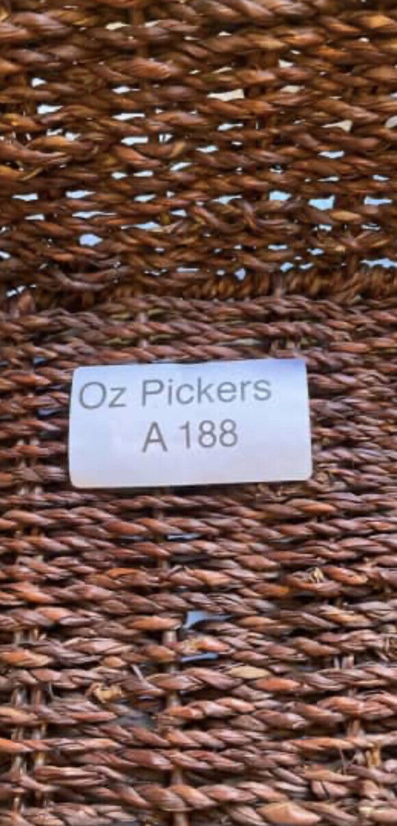 Vintage 74cm Boat Shaped Seagrass Jute wicker Table Basket Fruit Basket AE188