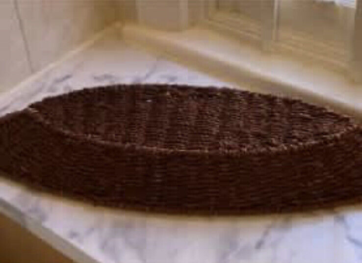 Vintage 74cm Boat Shaped Seagrass Jute wicker Table Basket Fruit Basket AE188
