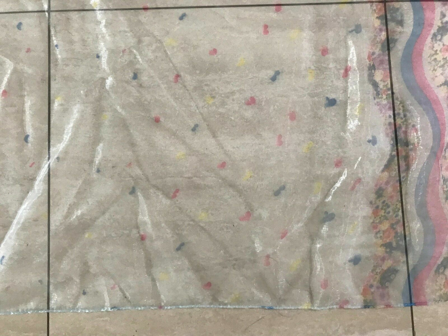 TABLE CLOTH Sarong 143x136cm Sheer Organza Multi Colour Floral Heart Print NEW