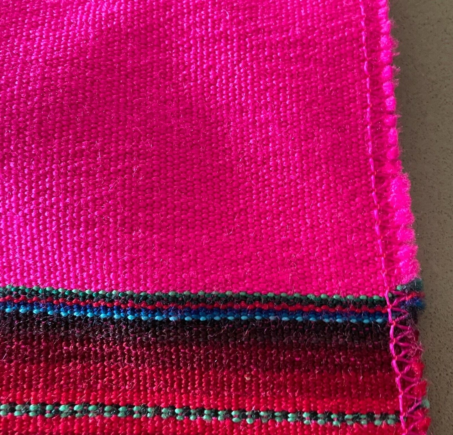 TABLE CLOTH Handmade Bright Multi Colour Thick Fabric 122 x 130cm Picnic Rug NEW