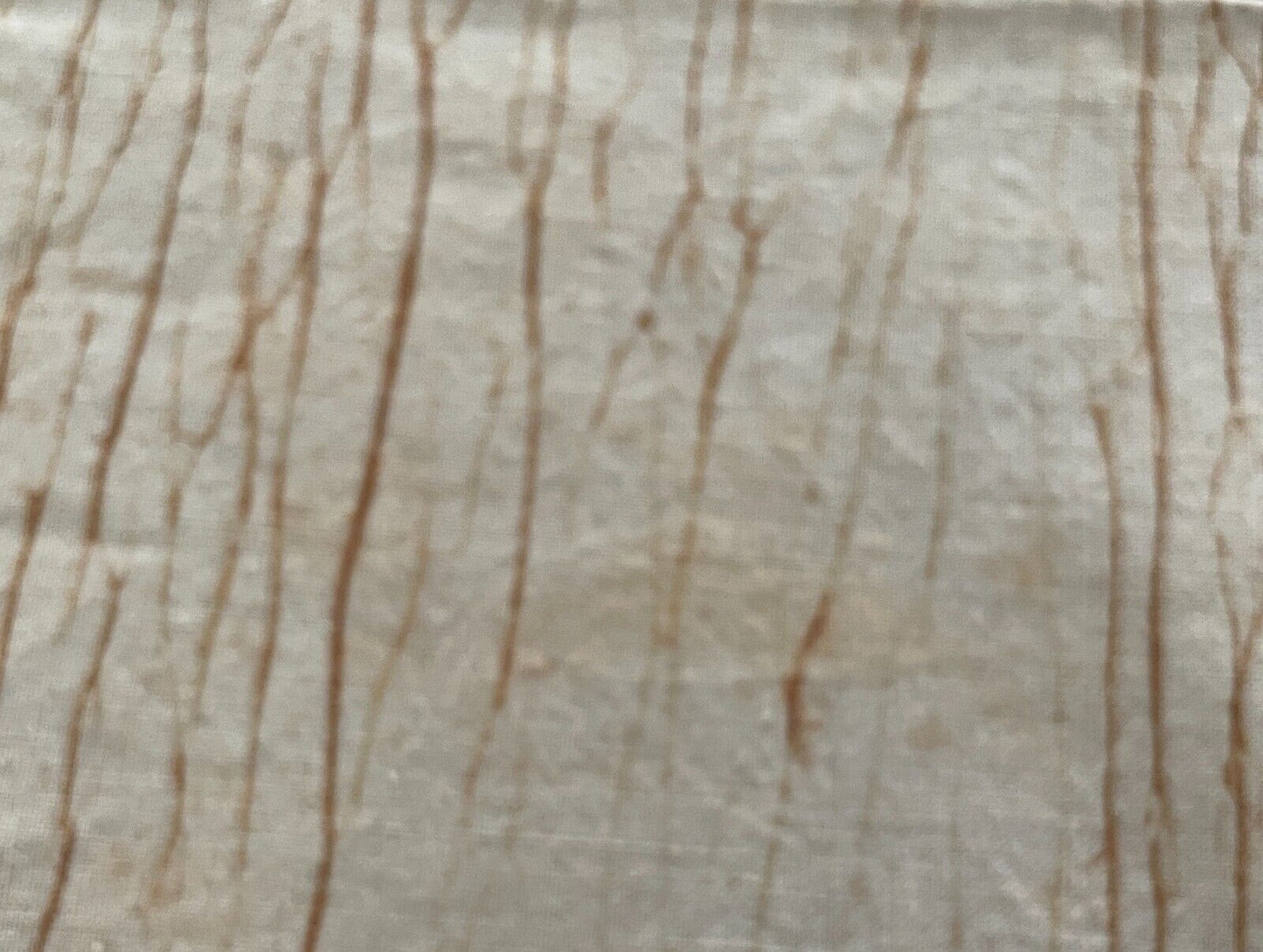 TABLE CLOTH + 6 Napkins 34cm Set 1960s Brown Off White Batik 201 x 153cm