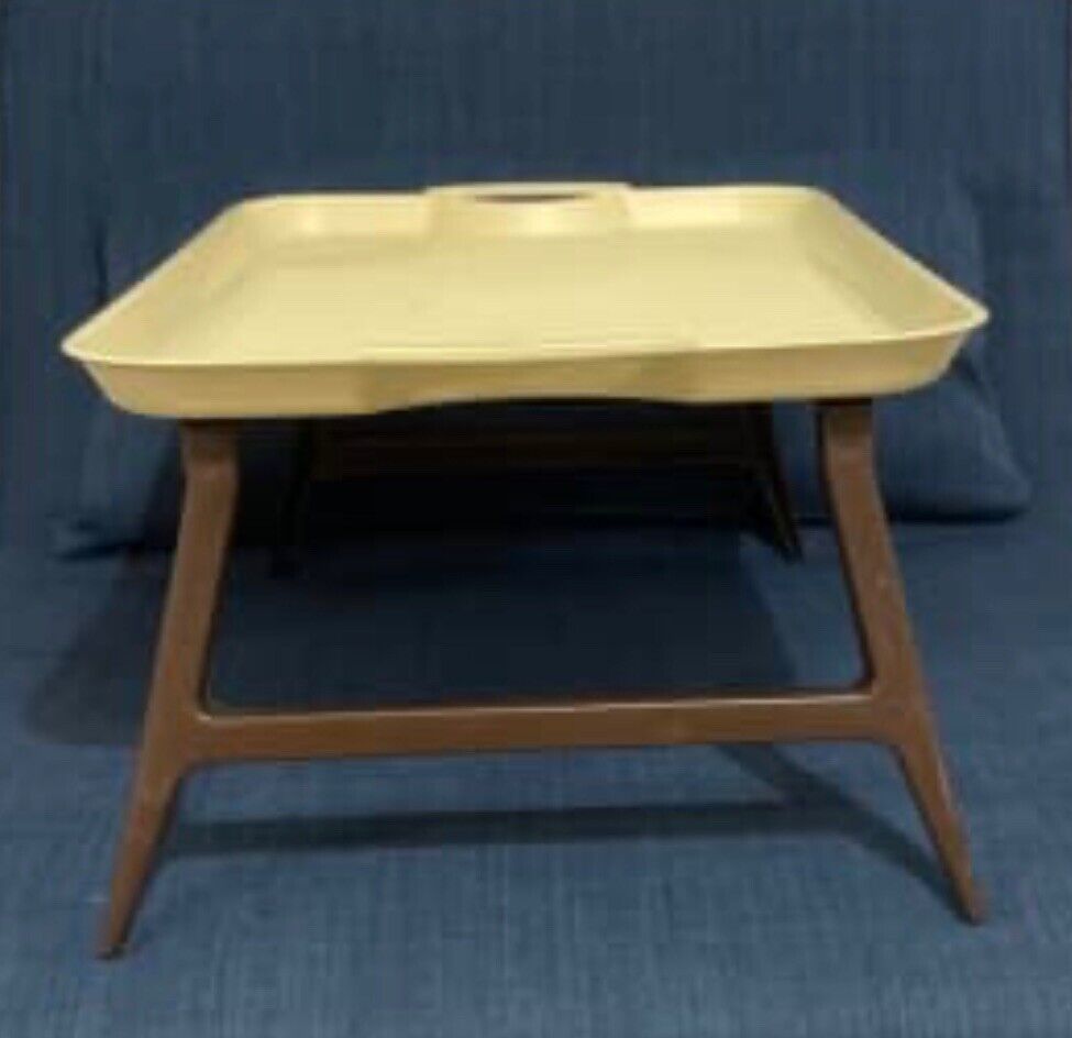 Vintage FOLDING Tray MCM Moulded Plastic Laptop Bed Lap Table Legs TV dinners