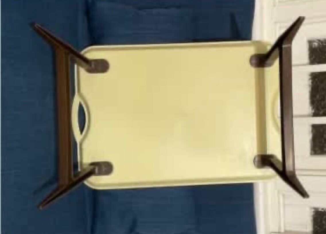 Vintage FOLDING Tray MCM Moulded Plastic Laptop Bed Lap Table Legs TV dinners