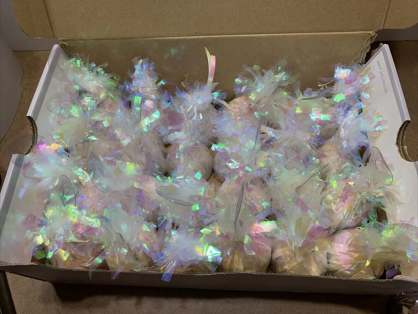 Set 24x FOIL BALLOON WEIGHT Birthday Wedding ALL PARTY Table Opalescent NEW