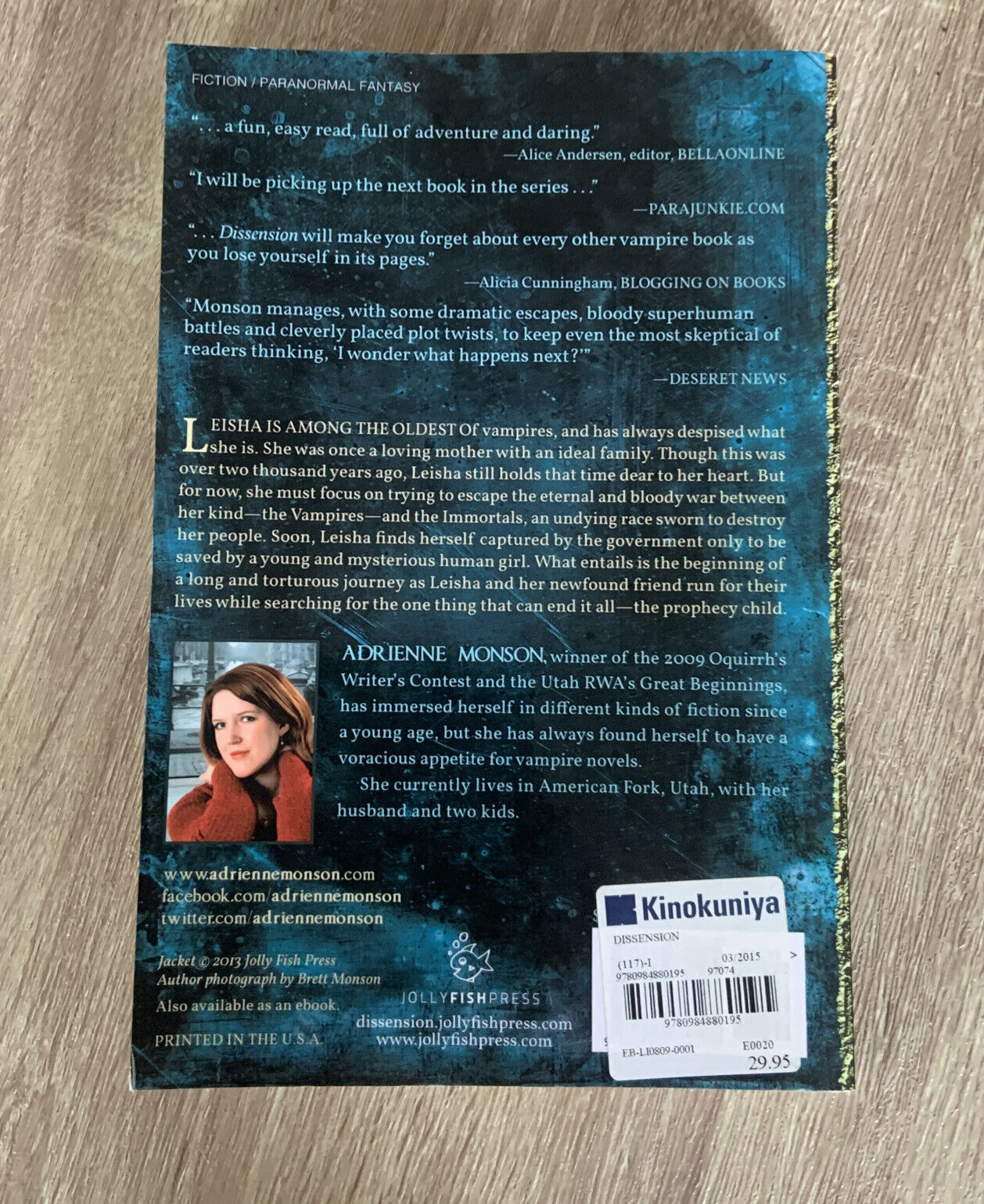 PB Book DISSENSION Book One Adrienne Monson 2013 The Blood Inheritance Trilogy