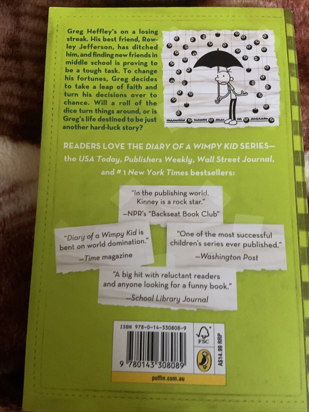 PB Book DIARY OF A WIMPY KID Hard Luck By Jeff Kinney