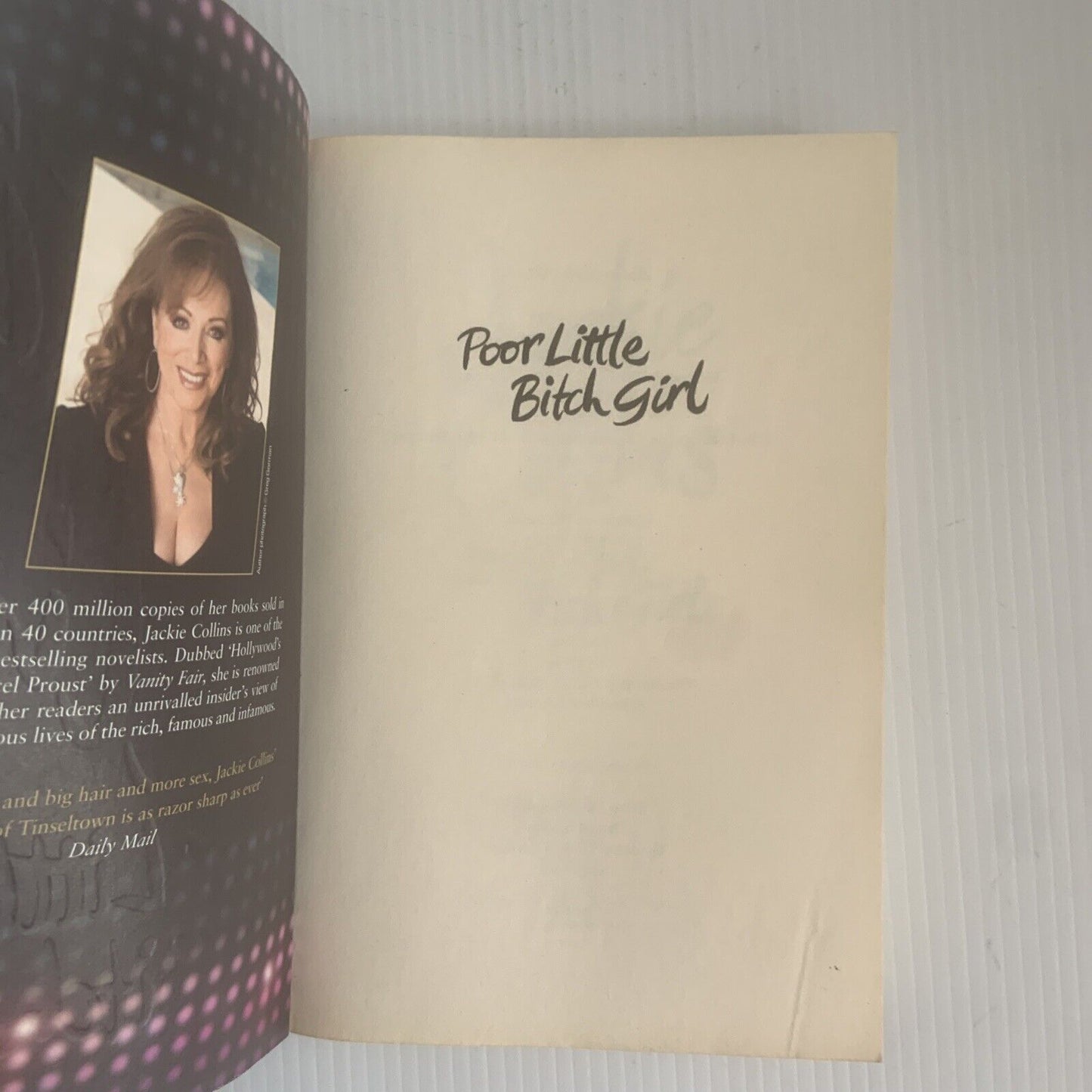 PB Book POOR LITTLE BITCH GIRL by Jackie Collins 2009 Sexy Novel