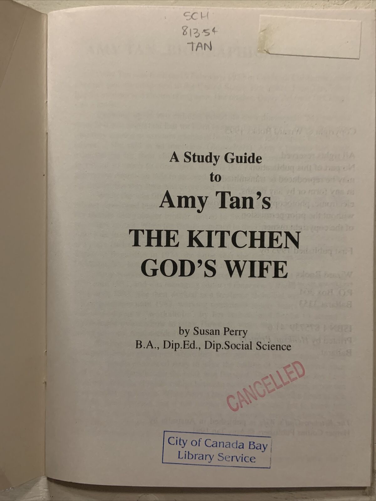PB Book THE KITCHEN GODS WIFE AmyTan 1996 First Edition Thin Booklet