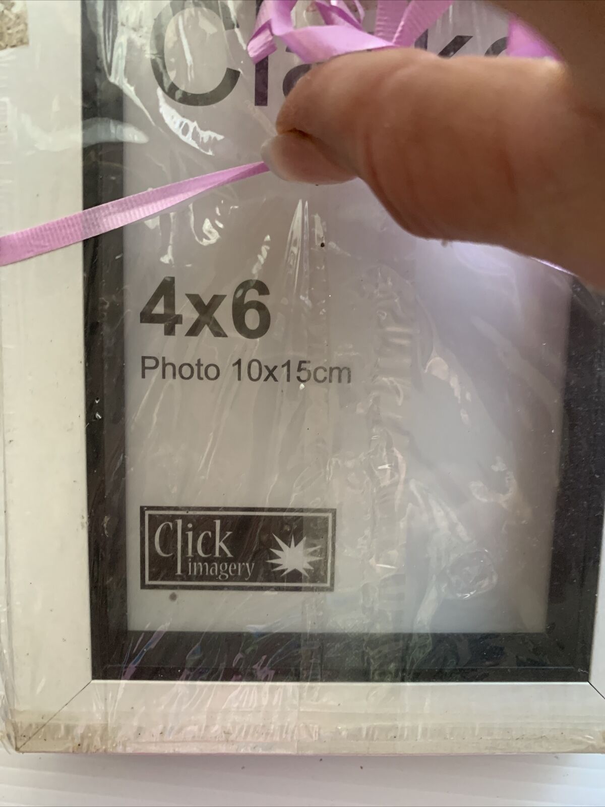 Picture Frame CLARKE Click Imagery Gloss White Free Standing or Hang 10x15cm NEW