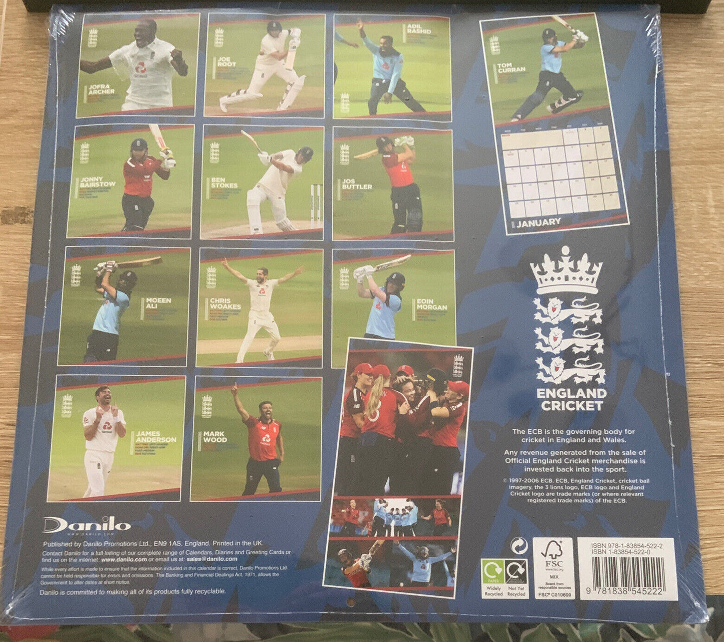 New Wall Calendar 2021 Danilo England Cricket Square ENGLAND Official Sealed