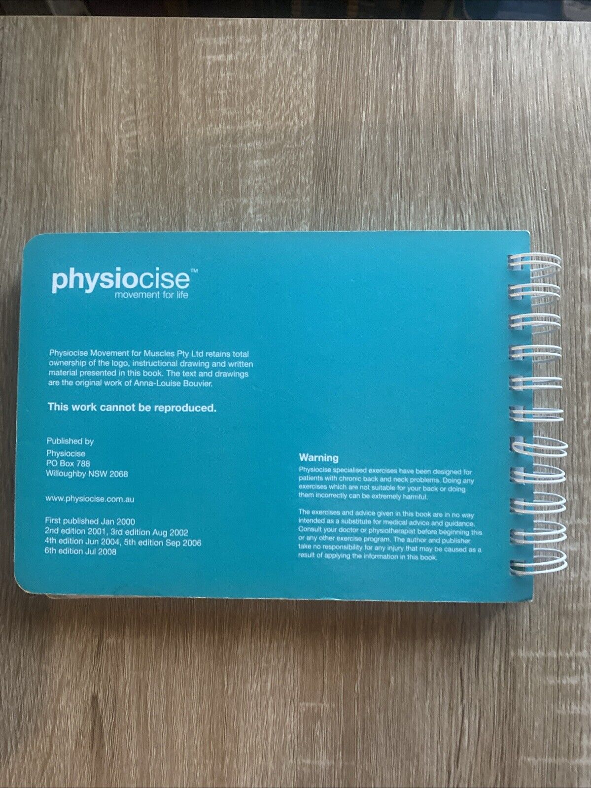 PHYSIOCISE Backs Brains Breathing Anna Louise Bouvier Spiral BOARD Book 2008 6th