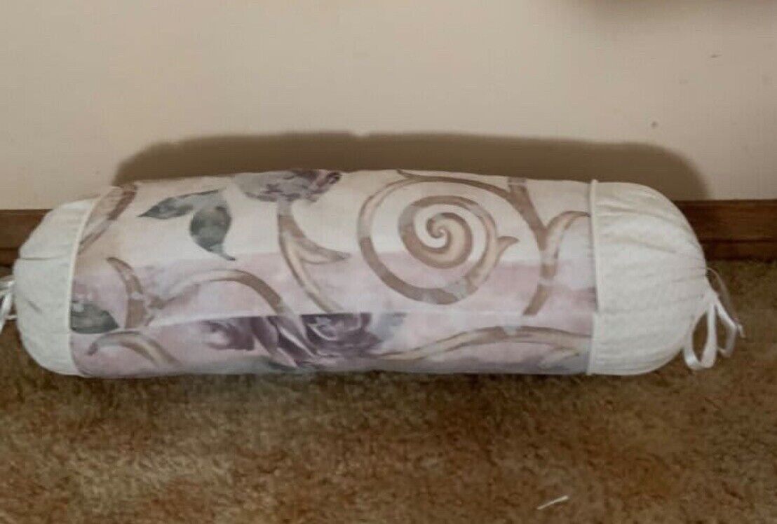 Retro Tapestry Look Fabric Neck Roll Bolster with Insert Cylinder 50cm X 15cm