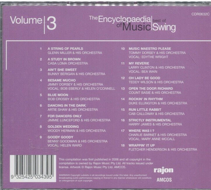 CD The Encyclopaedia of Music BEST OF SWING VOL 3 3 Disc Set In Slip Case