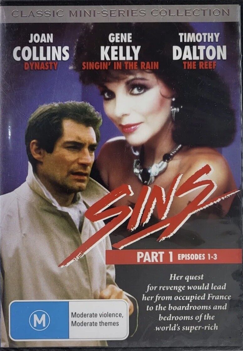 DVD SINS Part 1 Episodes 1-3 1986 TV Mini Series Joan Collins R0 Gene Kelly