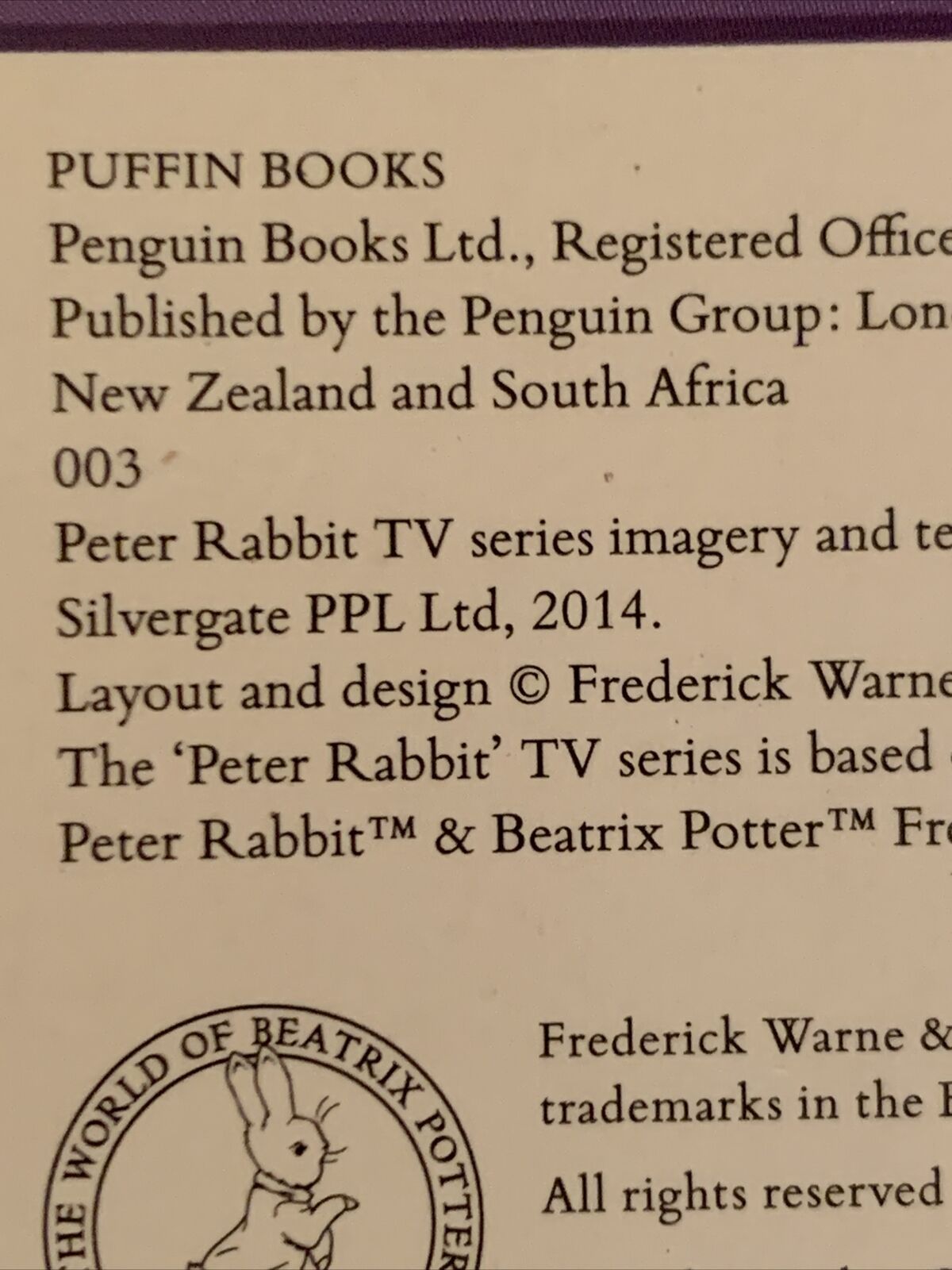 PB Book The PETER RABBIT Club As Seen On TV Puffin Books Award Certificate