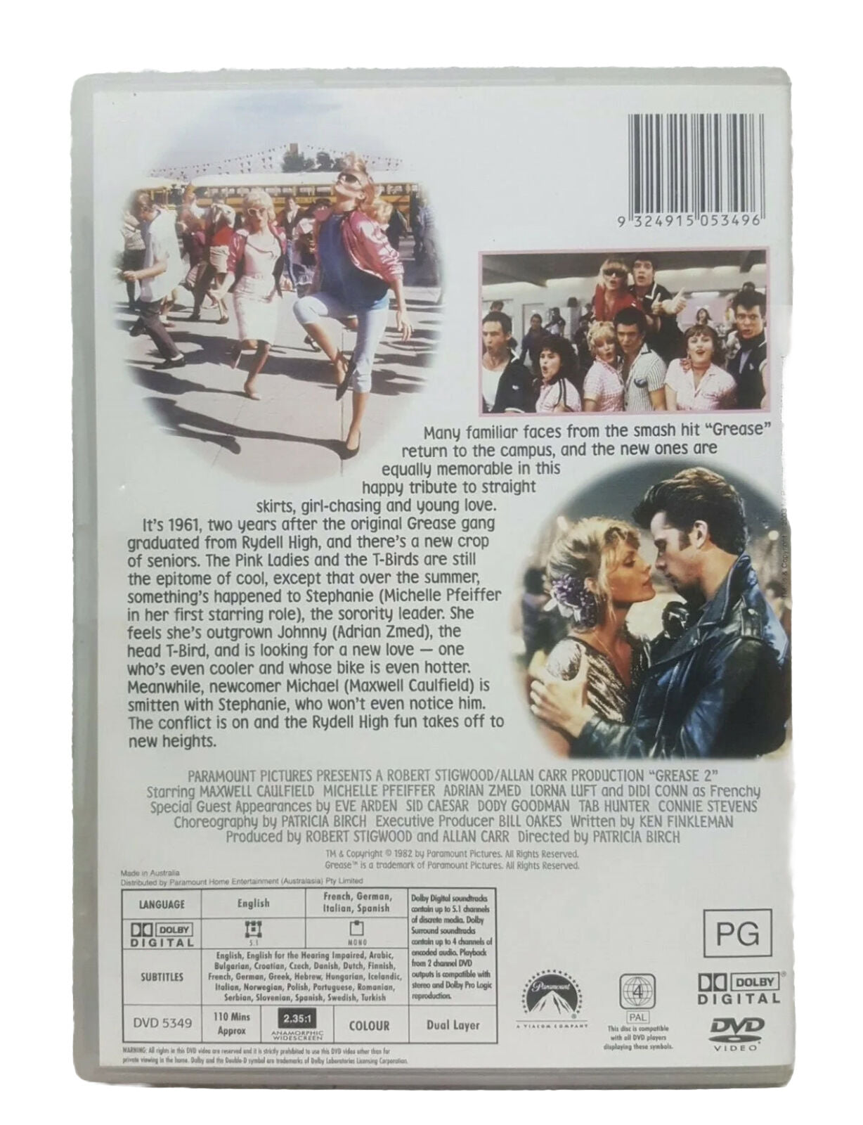 DVD GREASE 2 1982 Michelle Pfeifer Maxwell Caulfield R4 Highschool Buddy