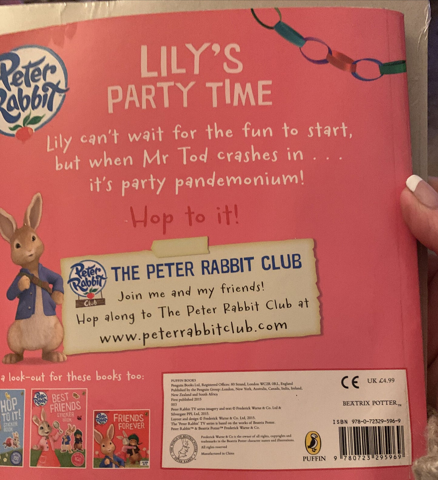 PB Book Lilys Party Time PUFFIN As Seen On TV PETER RABBIT Club Awards