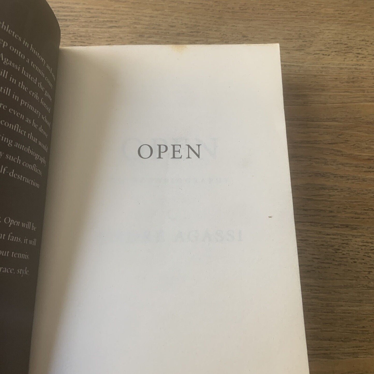 PB Book OPEN Autobiography by Andre Agassi Tennis Champion True Story Sport 2010