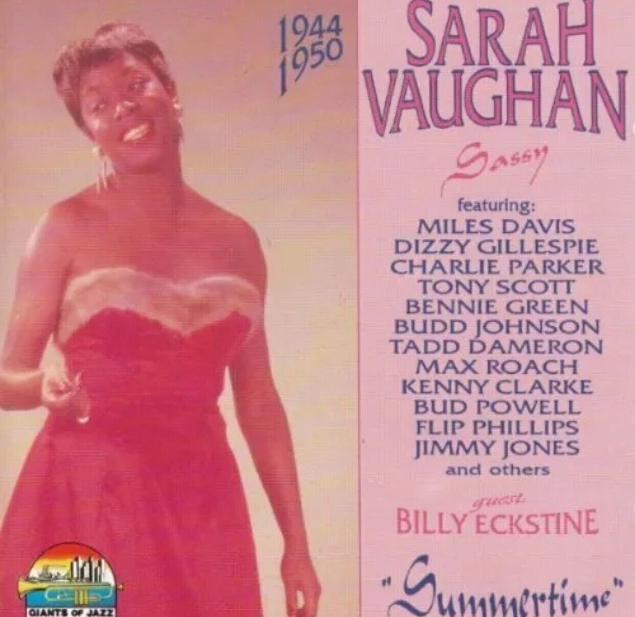 CD Sarah Vaughan “Sassy” 1944-1950 Jazz Music Compilation 1996 USA 20 Tracks