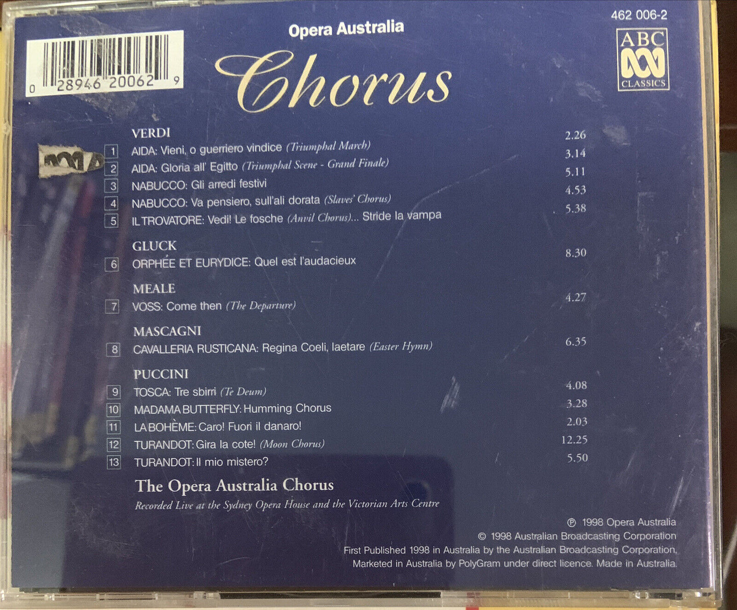 CD Opera Australia Chorus* – Great Opera Choruses Compilation ABC Classics EUC