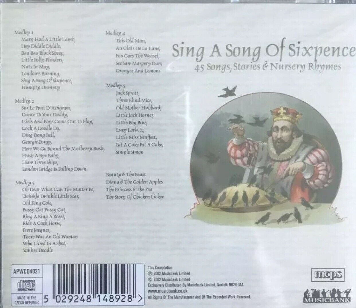 New Kids CD Sing a Song of Sixpence 45 Nursery Rhymes & Stories Chicken Little