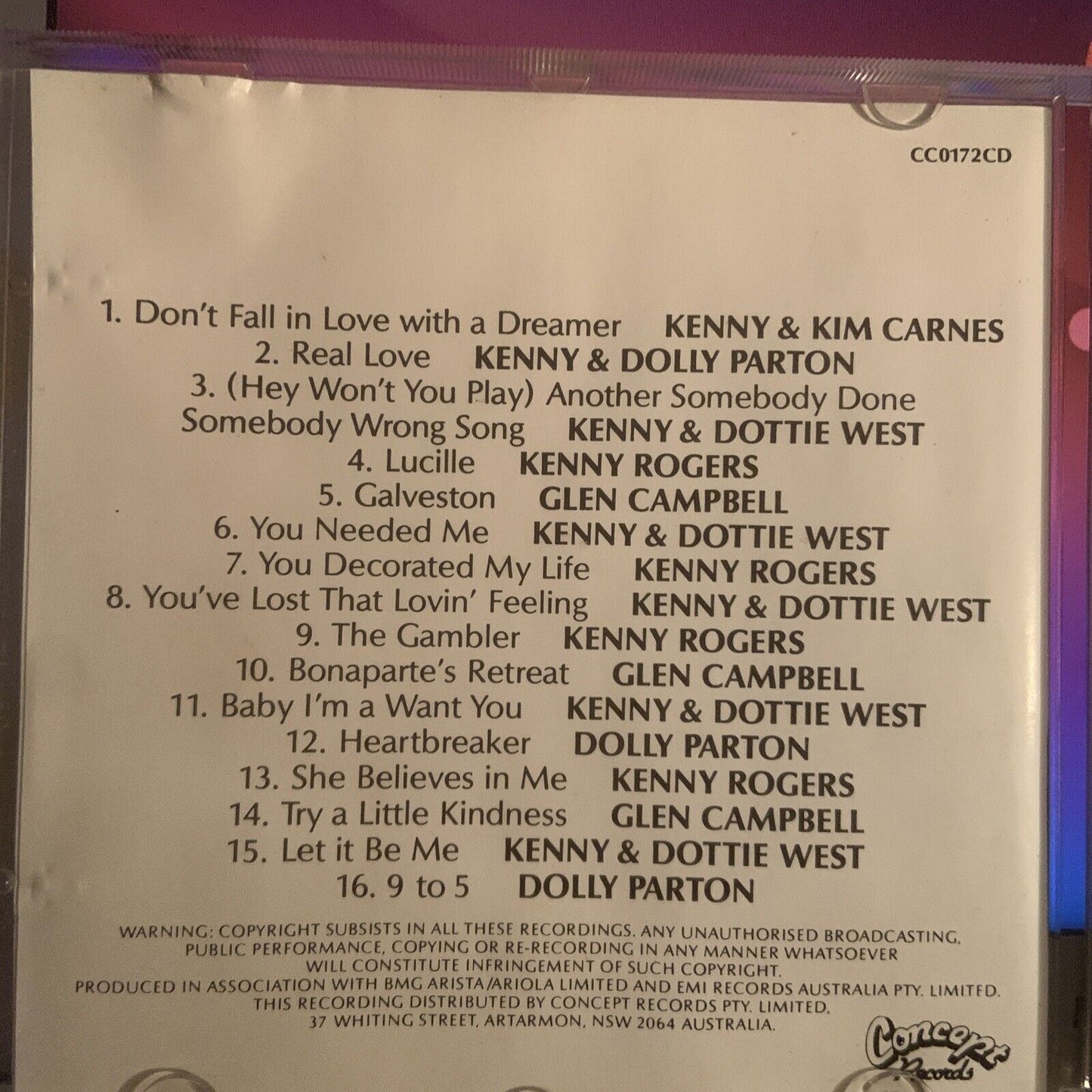CD KENNY ROGERS & FRIENDS Music Album Duets Country Parton Campbell West Carnes