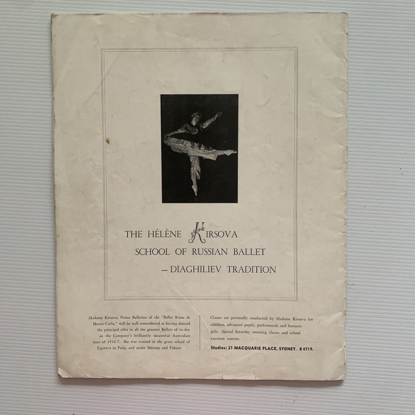 Original 1941 - 42 THE KIRSOVA BALLET Minerva Theatre PROGRAMME Whitehall Prodns