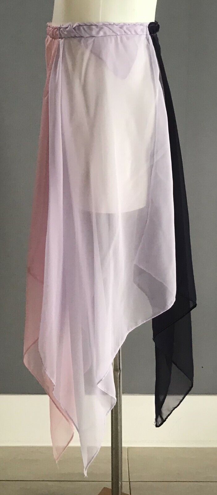 Girls 8 10 DANCE SKIRTHandmade Handkerchief Hem Pink Mauve Purple Elastic Waist