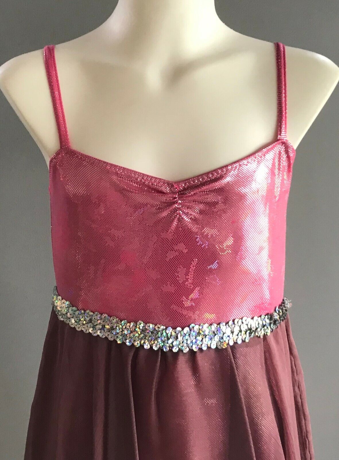 Tween Girl CREMONINI Dance Dress Pink & Grape Colour Inbuilt Bodysuit Stage 14
