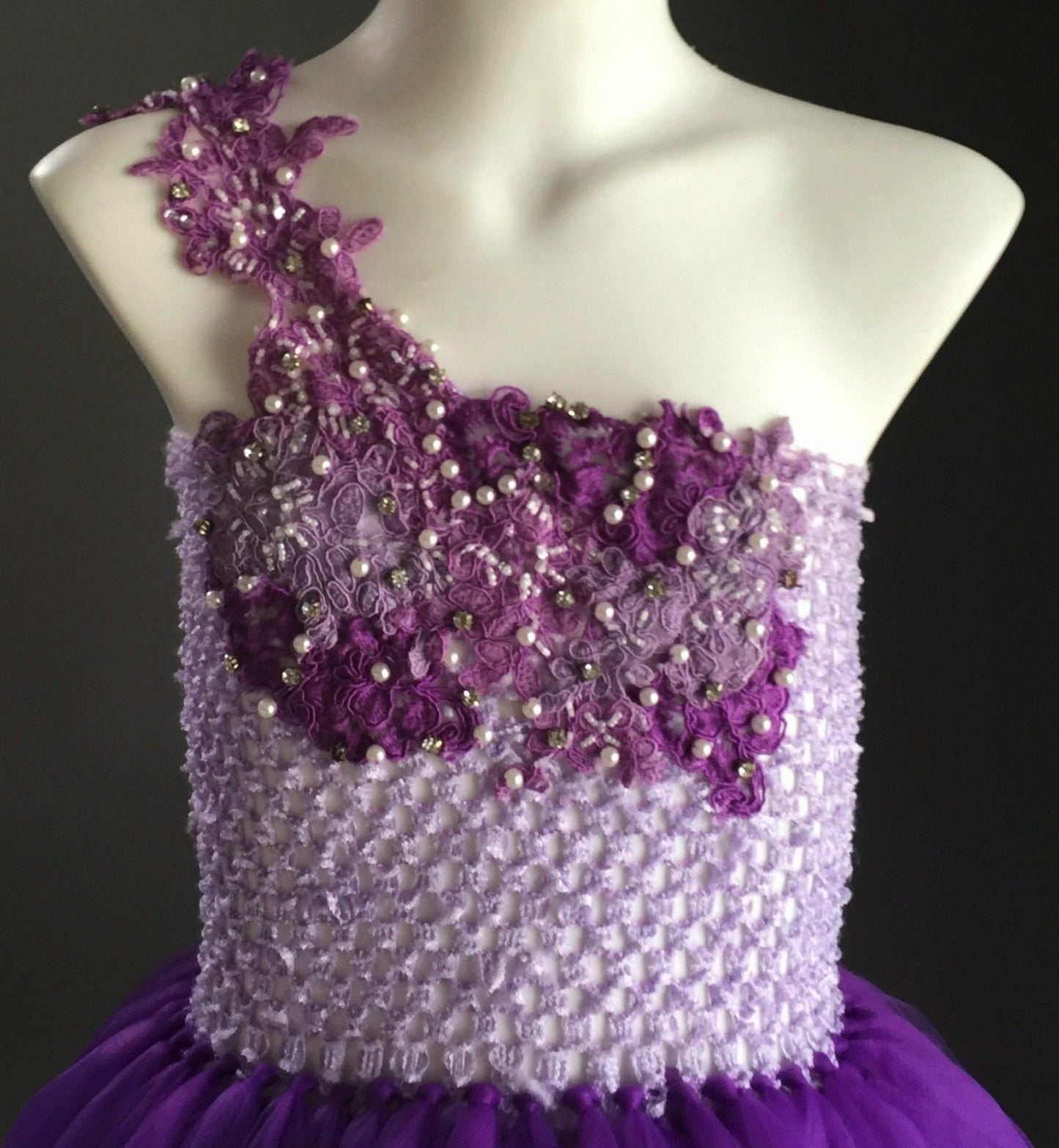 Purple Tulle TUTU Dress Ups Fairy Princess Dance Girls Fits 4 - 8 Handmade