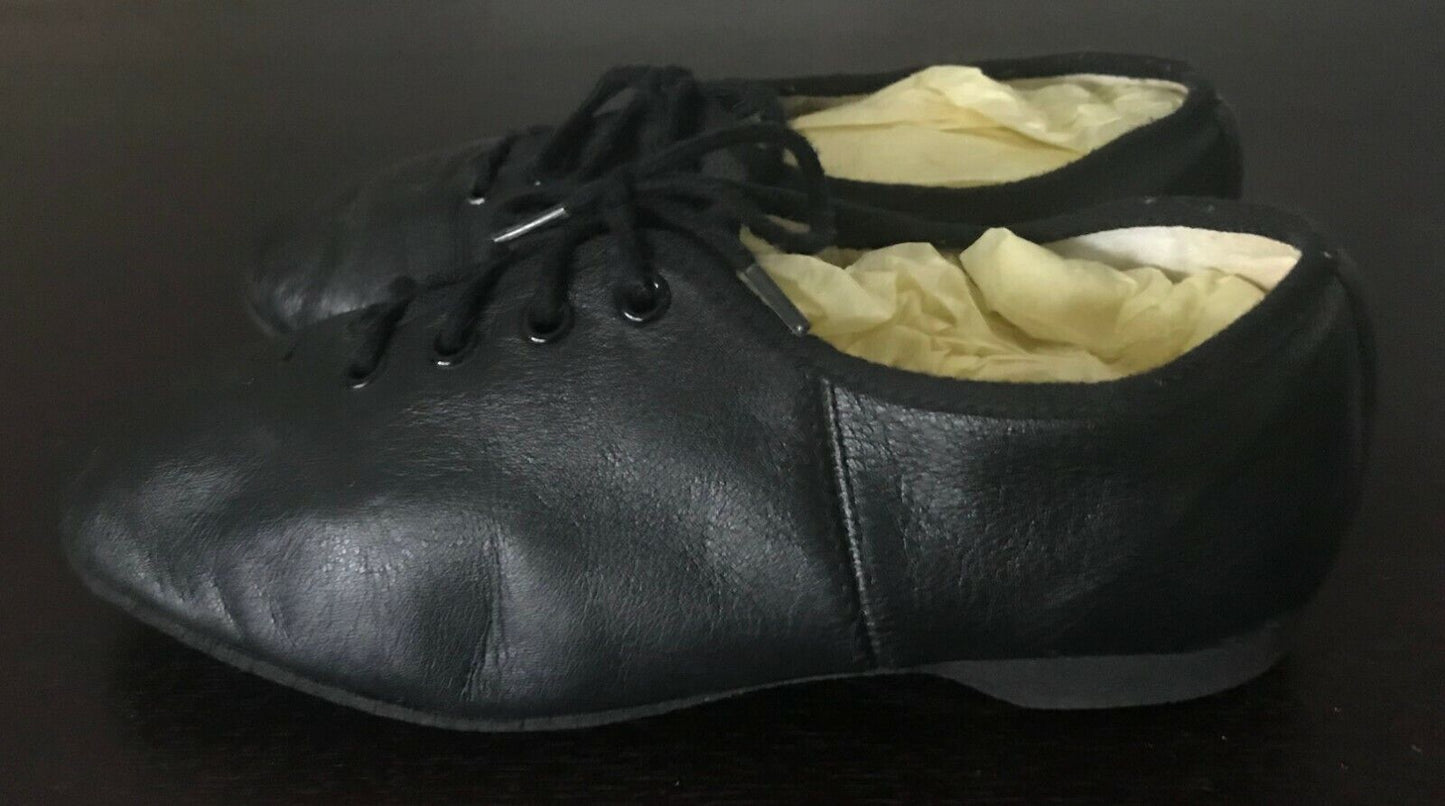 BLOCH Jazz Shoes Kids Lace Up Black Leather Size 3 / 21cm Dance Shoes
