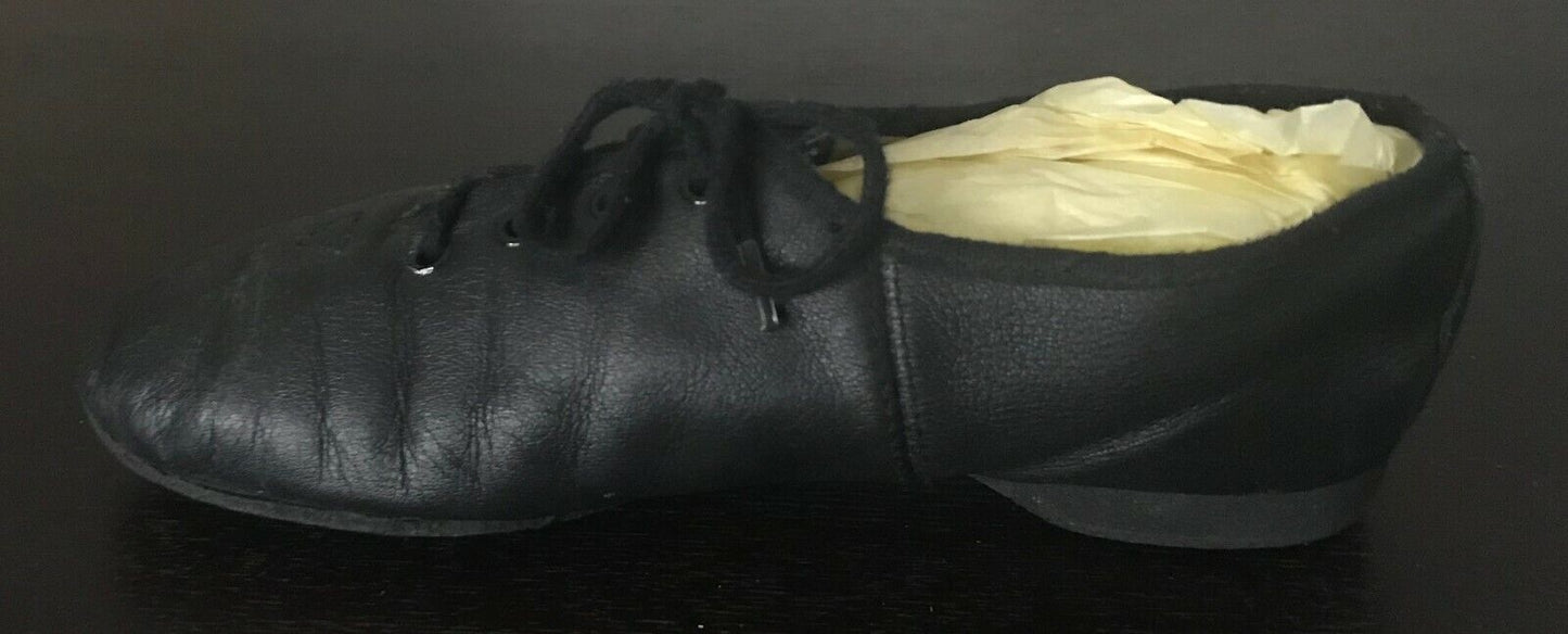 BLOCH Jazz Shoes Kids Lace Up Black Leather Size 3 / 21cm Dance Shoes