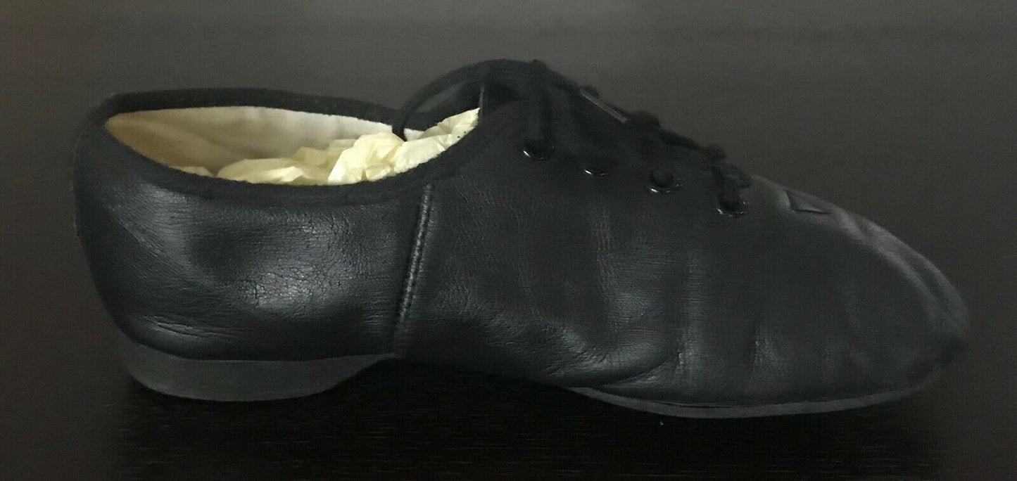 BLOCH Jazz Shoes Kids Lace Up Black Leather Size 3 / 21cm Dance Shoes