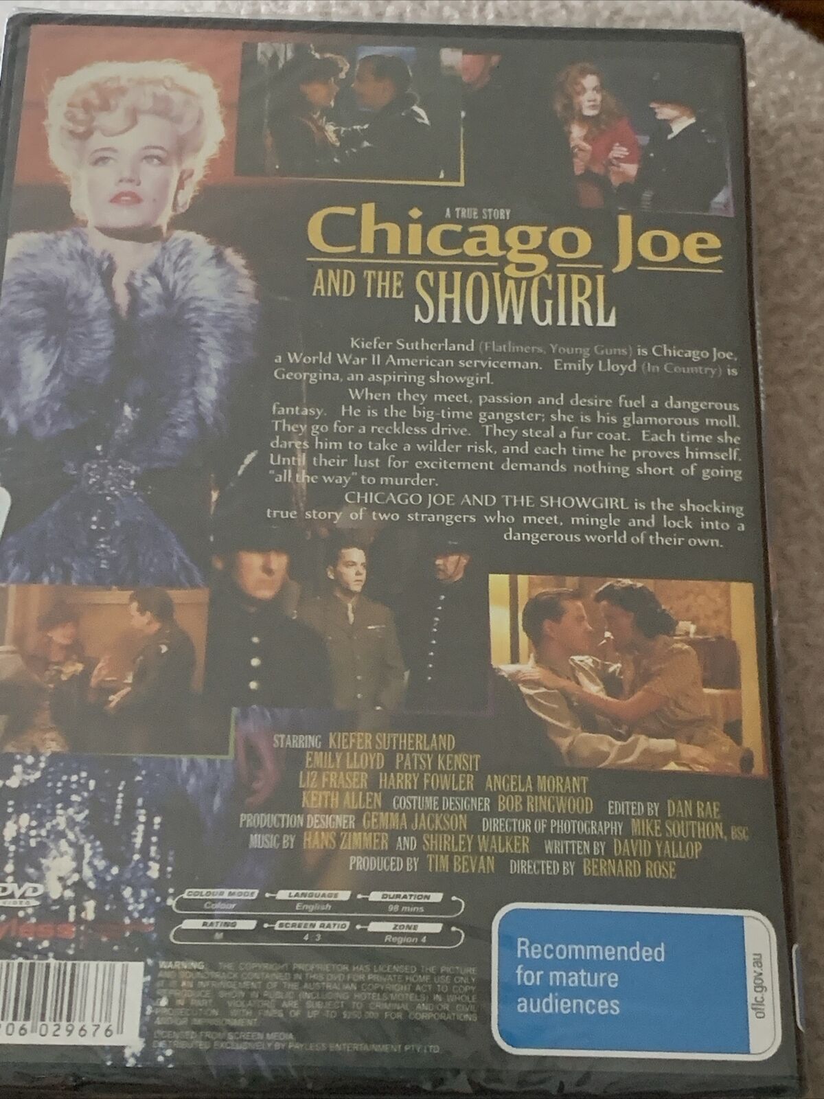 DVD CHICAGO JOE & THE SHOWGIRL Kiefer Sutherland Hollywood Mafia 1990 Sealed NEW