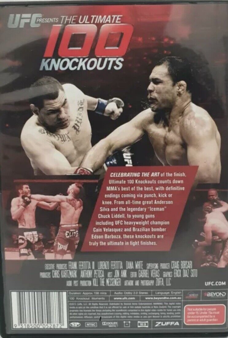 DVD UFC The Ultimate 100 Knockouts 2014 R4 MMA BOXING Silva Liddell