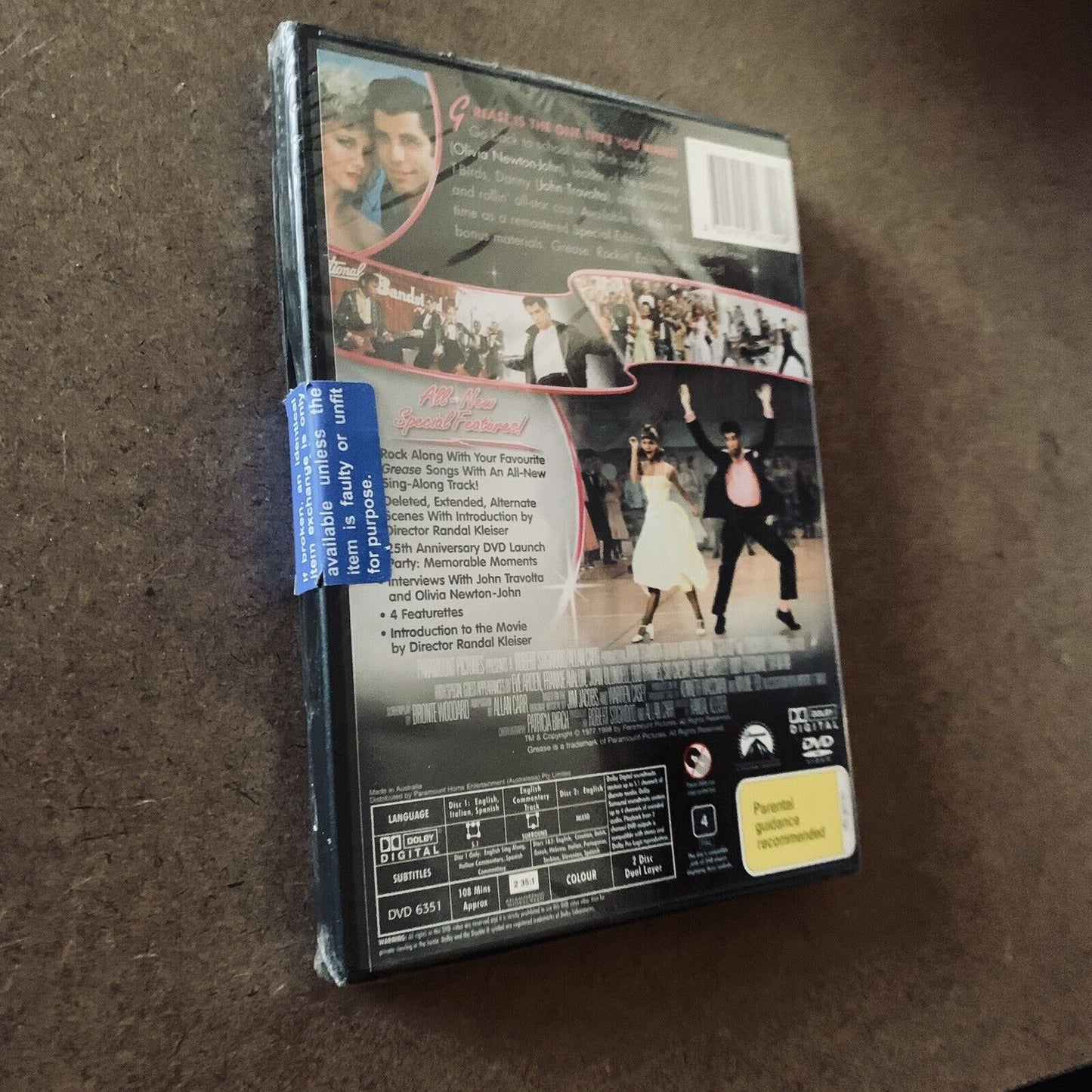 DVD GREASE Rockin’ Edition R4 Rock A Long Soundtrack 2 Disc Travolta Sealed NEW