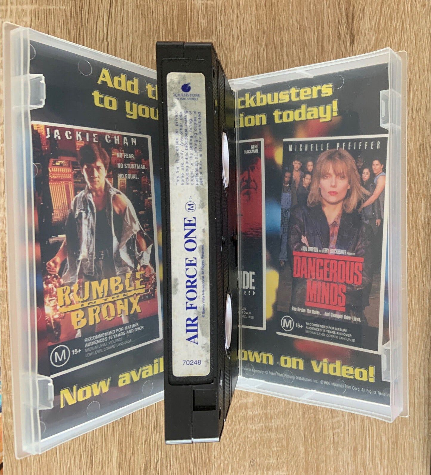 Rare VHS AIR FORCE ONE Action Drama Harrison Ford M15+ Hijack Drama Video Tape